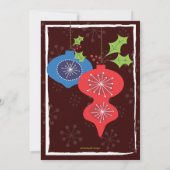 Invitation Fête de Noël rouge et bleu rétro (Dos)