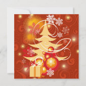 Invitation Fête de Noël rouge et or (Dos)