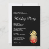 Invitation Fête de Noël Rouge et Or (Devant)