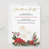 Invitation Fête de Noël Rouge et Or Imprimable (Devant)