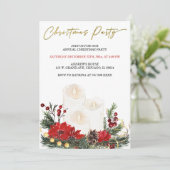 Invitation Fête de Noël Rouge et Or Imprimable (Debout devant)