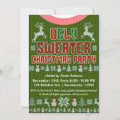 Invitation Fête de Noël Rouge et Vert (Devant)