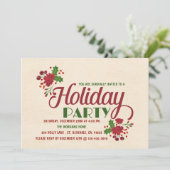 Invitation Fête de Noël rouge et vert (Debout devant)