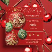 Invitation Fête de Noël Rouge et Vert