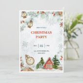 Invitation Fête de Noël rouge et vert (Debout devant)