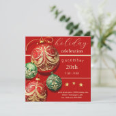 Invitation Fête de Noël Rouge et Vert (Debout devant)