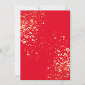 Invitation Fête de Noël Rouge Étincelle Et Or (Dos)