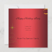 Invitation Fête de Noël Rouge Or (Dos)
