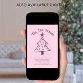 Invitation Fête de Noël rouge rose rose blanc à main blanche