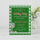 Invitation Fête de Noël Rouge & Vert  (Debout devant)