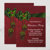 Invitation Fête de Noël Rouge Vert (Devant / Derrière)