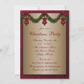Invitation Fête de Noël Rouge Vert (Dos)