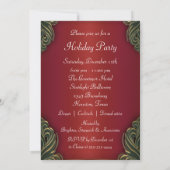 Invitation Fête de Noël Rouge Vert (Dos)