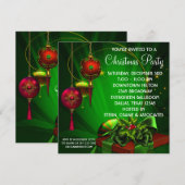 Invitation Fête de Noël Rouge Vert (Devant / Derrière)