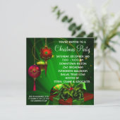 Invitation Fête de Noël Rouge Vert (Debout devant)