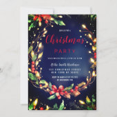 Invitation Fête de Noël rouge vert bleu (Devant)