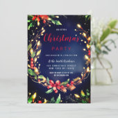 Invitation Fête de Noël rouge vert bleu (Debout devant)