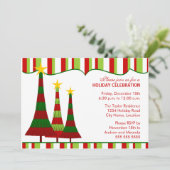 Invitation Fête de Noël rouge vert coloré (Debout devant)