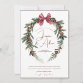 Invitation Fête de Noël Rouge Vert hiver Mariage de fête (Devant)