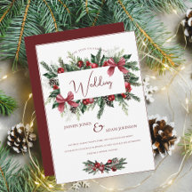 Fête de Noël Rouge Vert hiver Mariage de fête