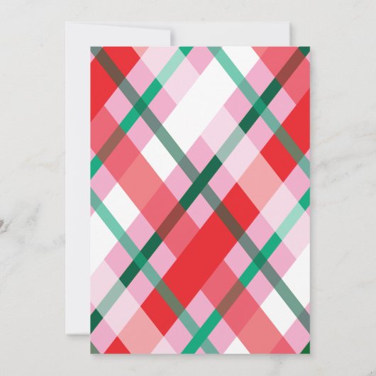 Invitation Fête de Noël rouge vert rose (Dos)