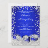 Invitation Fête de Noël Royal Blue Snow Bauble (Devant)