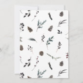 Invitation Fête de Noël Russe Black Winter Pinecone (Dos)