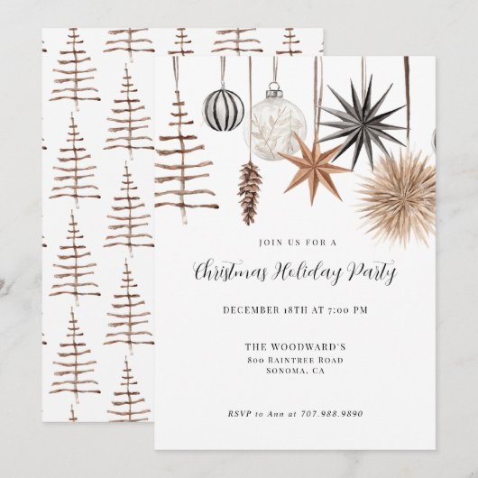 Invitation Fête de Noël Russe moderne (Devant / Derrière)