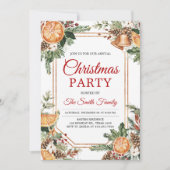 Invitation Fête de Noël Russe Orange Moderne (Devant)