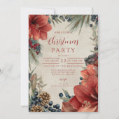 Invitation Fête de Noël Russe Red Amaryllis (Devant)