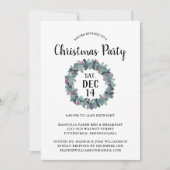 Invitation Fête de Noël Russe Watercolor Berry Wreath (Devant)