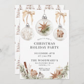 Invitation Fête de Noël rustique (Devant / Derrière)