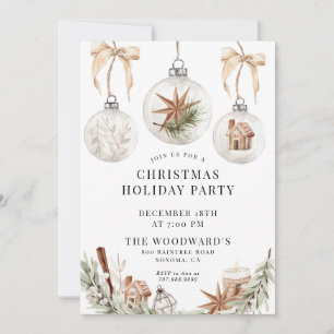 Invitation Fête de Noël rustique