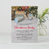 Invitation Fête de Noël rustique (Debout devant)