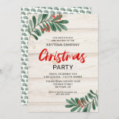 Invitation Fête de Noël rustique (Devant / Derrière)