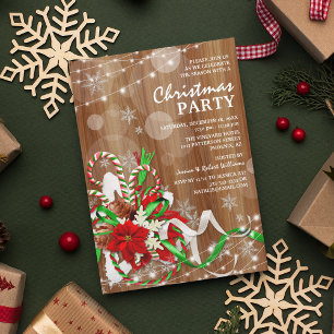 Invitation Fête de Noël rustique