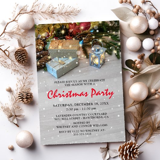 Invitation Fête de Noël rustique