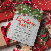 Invitation Fête de Noël rustique