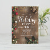 Invitation Fête de Noël rustique (Debout devant)