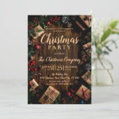 Invitation Fête de Noël Rustique (Debout devant)