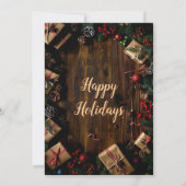 Invitation Fête de Noël Rustique (Dos)