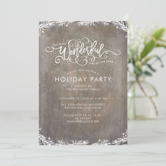 Invitation Fête de Noël rustique (Debout devant)