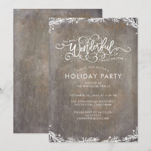 Invitation Fête de Noël rustique