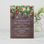 Invitation Fête de Noël rustique à la campagne (Debout devant)