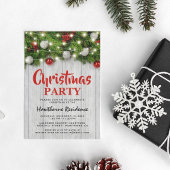 Invitation Fête de Noël rustique à la campagne