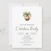 Invitation Fête de Noël rustique aquarelle terreuse (Devant)