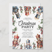 Invitation Fête de Noël Rustique avec Casse-Noisette (Devant)