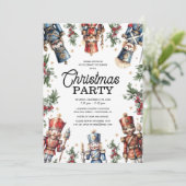 Invitation Fête de Noël Rustique avec Casse-Noisette (Debout devant)