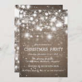 Invitation Fête de Noël Rustique Burlap (Devant / Derrière)