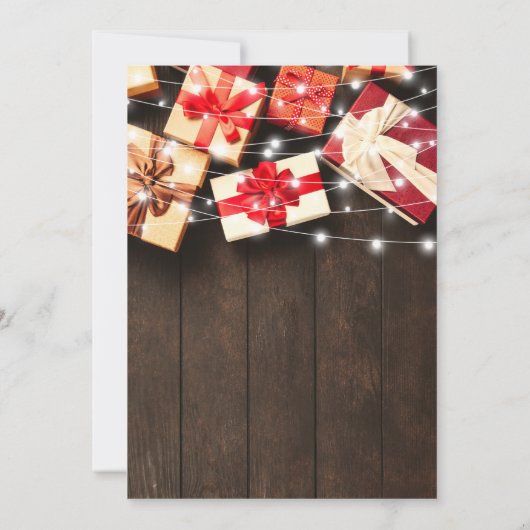 Invitation Fête de Noël rustique chaude (Dos)